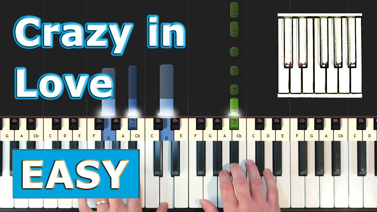 Beyonce - Crazy In Love - EASY Piano Tutorial - Sheet Music