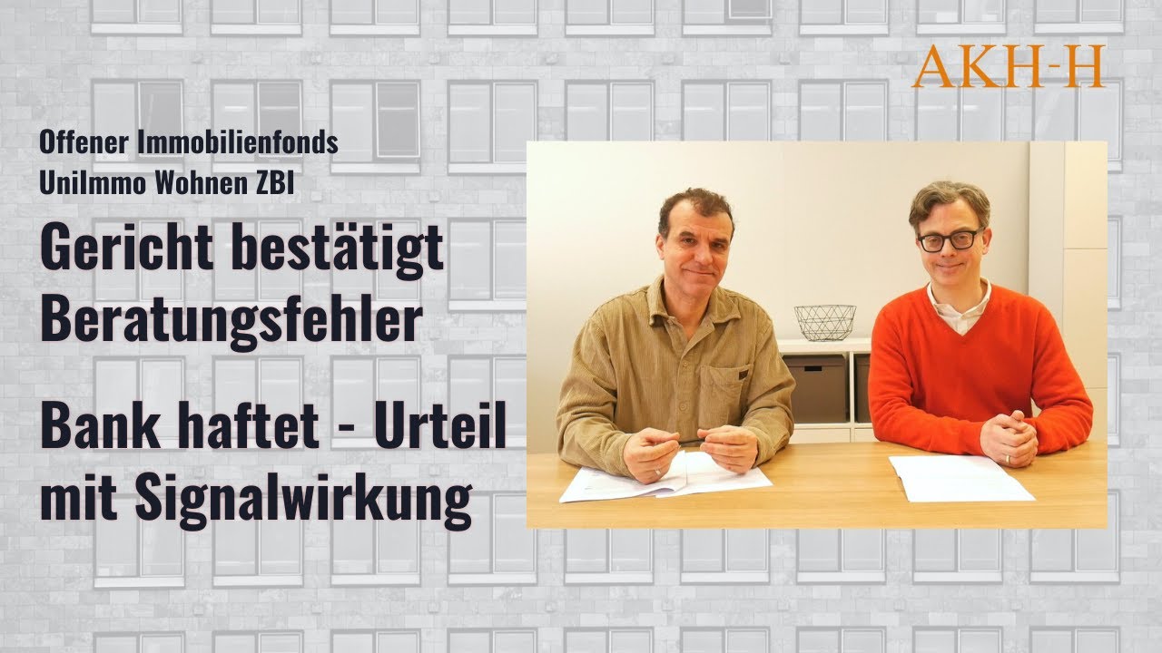 UniImmo: Wohnen ZBI – Urteil bestätigt Beratungsfehler