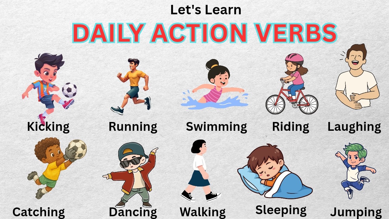 100 Daily Action Verbs in English | English Vocabulary | English Speaking | Learn English #english