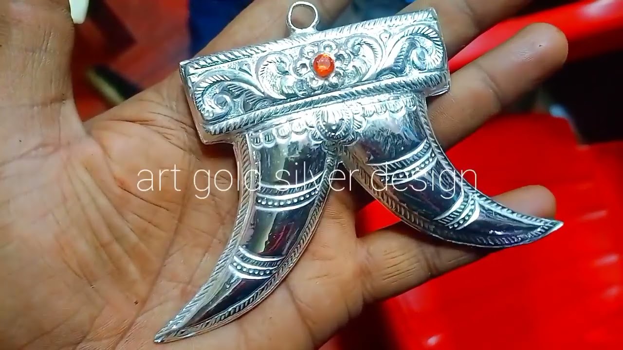 How to make lion nail// silver nail pendant// letest stilish tiger nail locket//tiger neck pendant//
