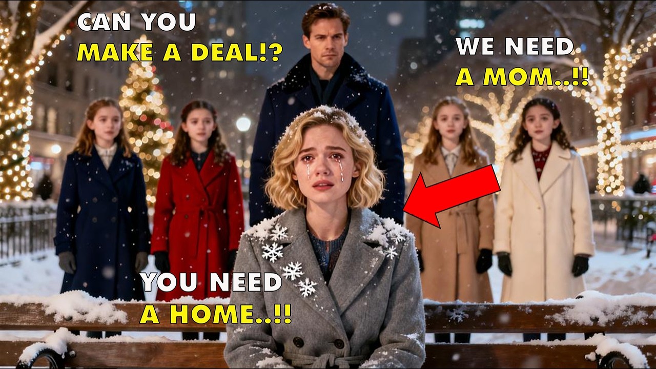 ALONE ON CHRISTMAS FOR HAVING NO KIDS, A POOR WOMAN IS CHOSEN BY A BILLIONAIRE WITH FOUR DAUGHTERS