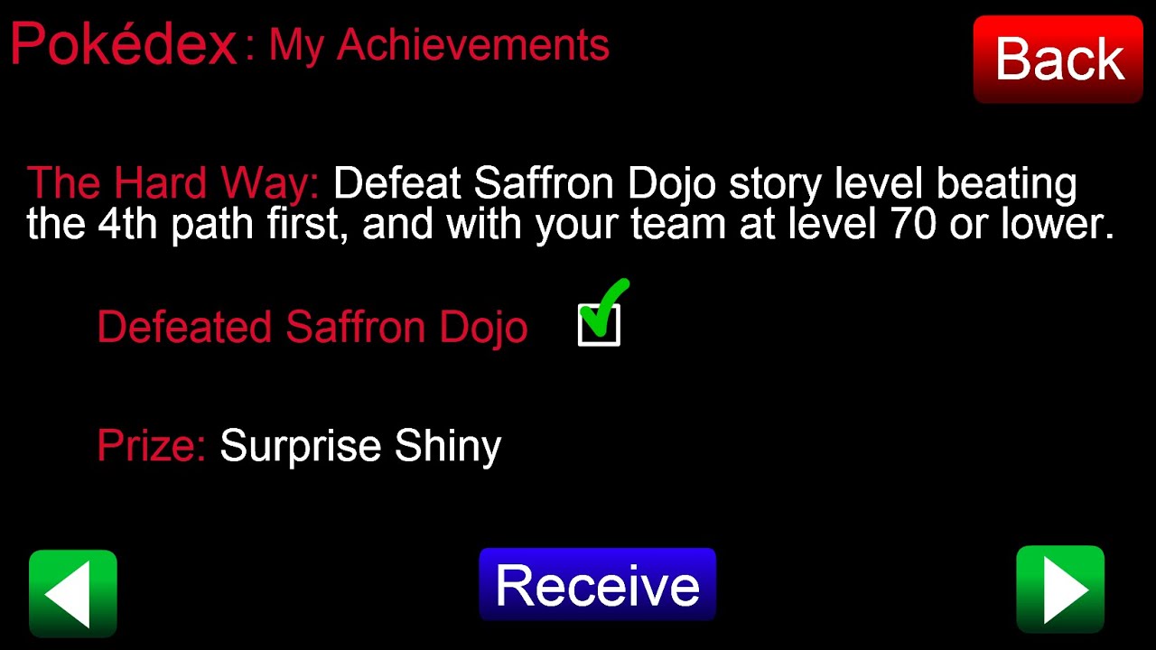 Pokémon Tower Defense: The Hard Way Achievements (Saffron Dojo)