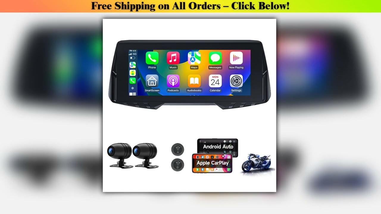Spedal CL876 Gps Motorcycle Wireless CarPlay/Android Auto 6.86 Inch 1080P Dual Cameras Loop