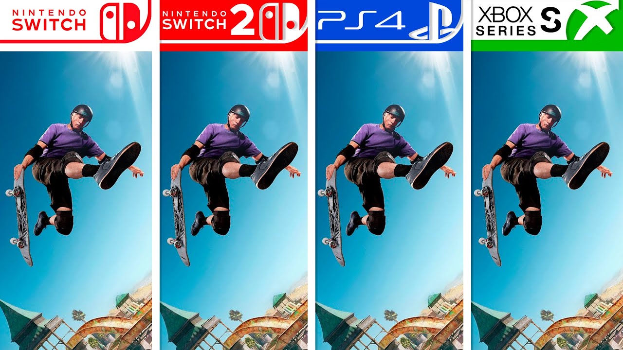 Tony Hawk's Pro Skater 3 + 4 | Switch - Switch 2 - PS4 - Xbox Series S | Final Graphics Comparison