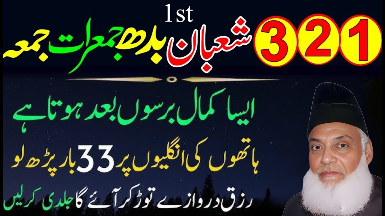 Shaban Ka Wazifa | Aisa Barson Baad Hota Hai | Halal Rizq Mile Ga | Dr. Israr Ahmad Emotional Bayan