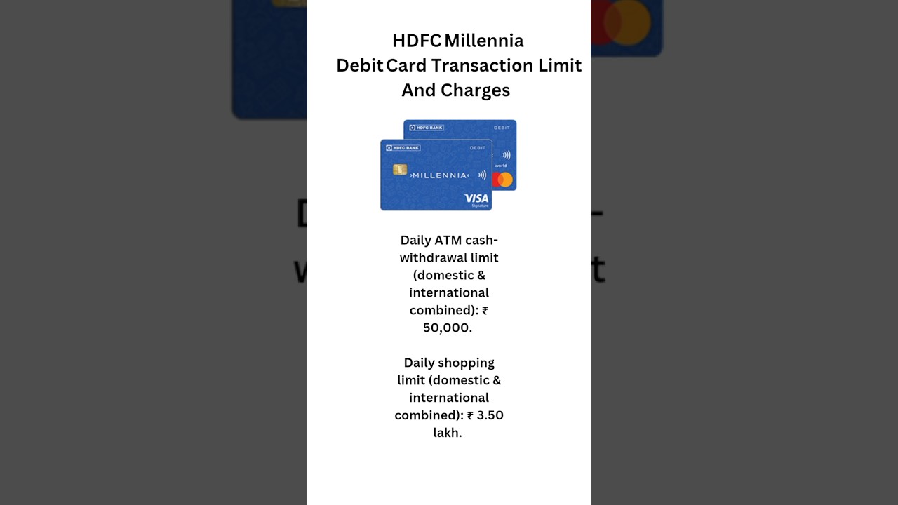 HDFC Millennia Debit Card Users Must Know This 💥 | ATM Charges & Limits#HDFCBank #HDFCMillennia