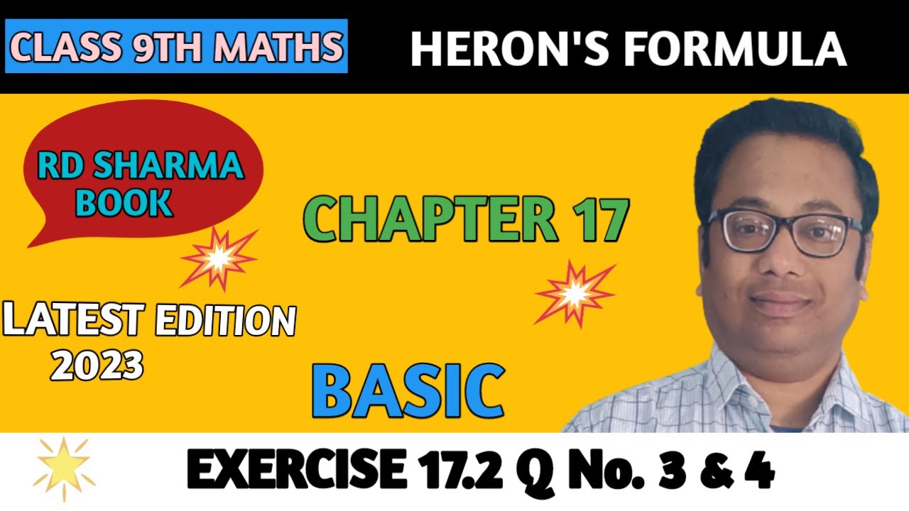 Class 9 Maths Rd Sharma | ch 17 Heron's formula ex- 17.2 | Q No. 3 & 4 | NCERT | CBSE 2023-2024