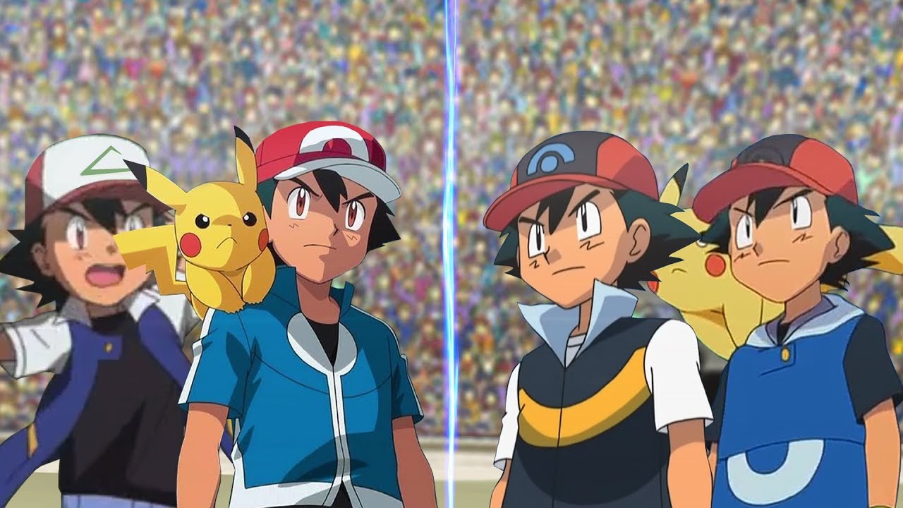Pokémon Battle USUM: Kanto Ash And Kalos Ash Vs Sinnoh Ash and Hoenn Ash (Ash Vs Ash)