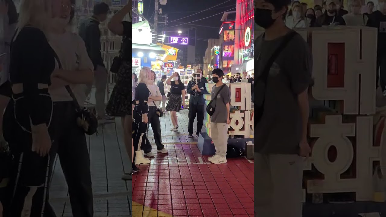 [Kpop Busking in Hongdae] 화려한 홍대거리 Black Mist