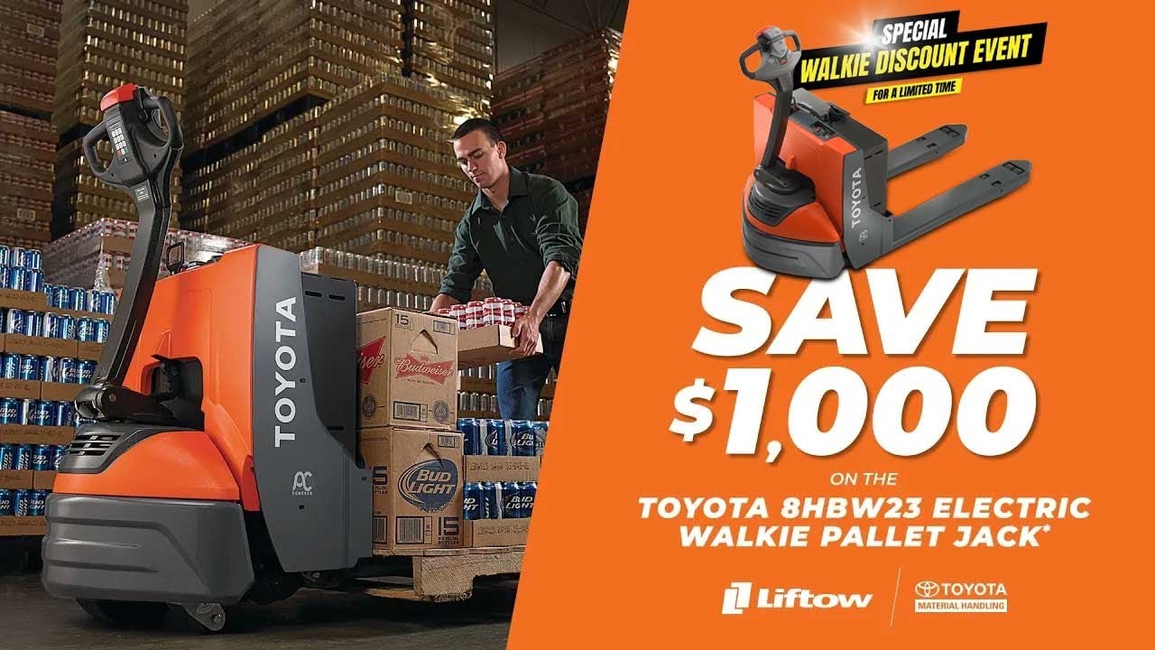 Save $1,000 on Toyota Electric Walkie Pallet Jack (Model 8HBW23) | Walkaround + Demo