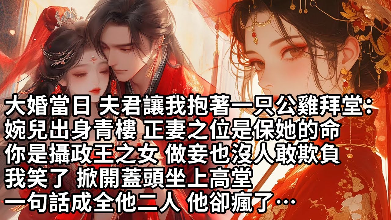 【一口氣看完】大婚當日 夫君讓我抱著一只公雞拜堂：婉兒出身青樓 正妻之位是保她的命，你是攝政王之女 做妾也沒人敢欺負，我笑了 掀開蓋頭坐上高堂，一句話成全他二人 他卻瘋了…【許青瑟】【大女主】
