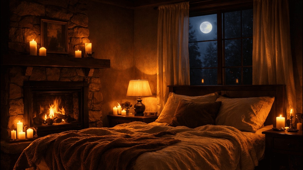 Romantic Night Ambience ❤️ Cozy Room at Valentine’s Day   Relax & Sleep