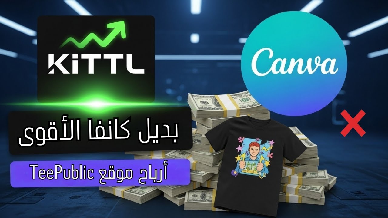 بديل كانفا الأقوى! الربح من TeePublic للمبتدئين باستخدام موقع Kittl تصاميم احترافية مجاناً