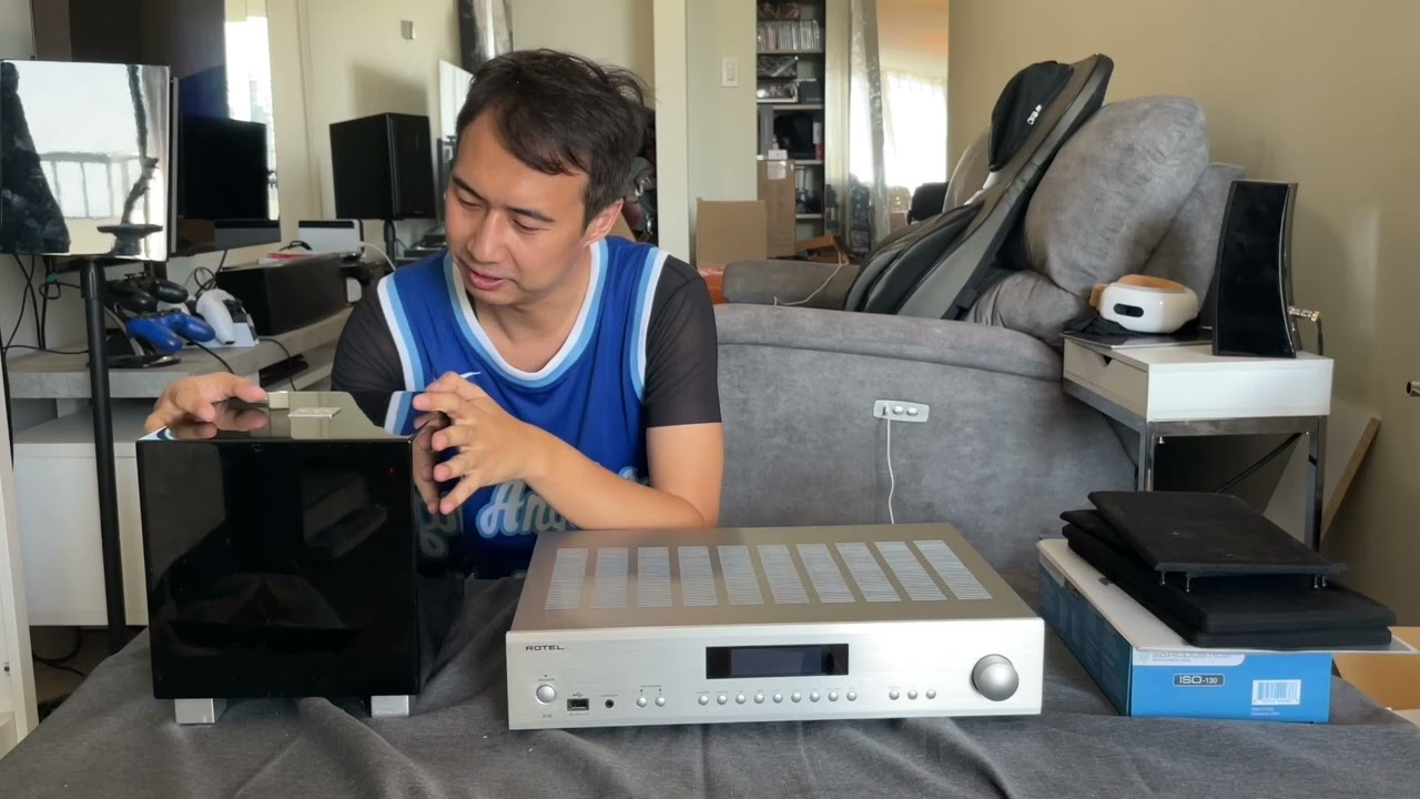 Rotel A12 amplifier, REL Tzero MKIII subwoofer overview