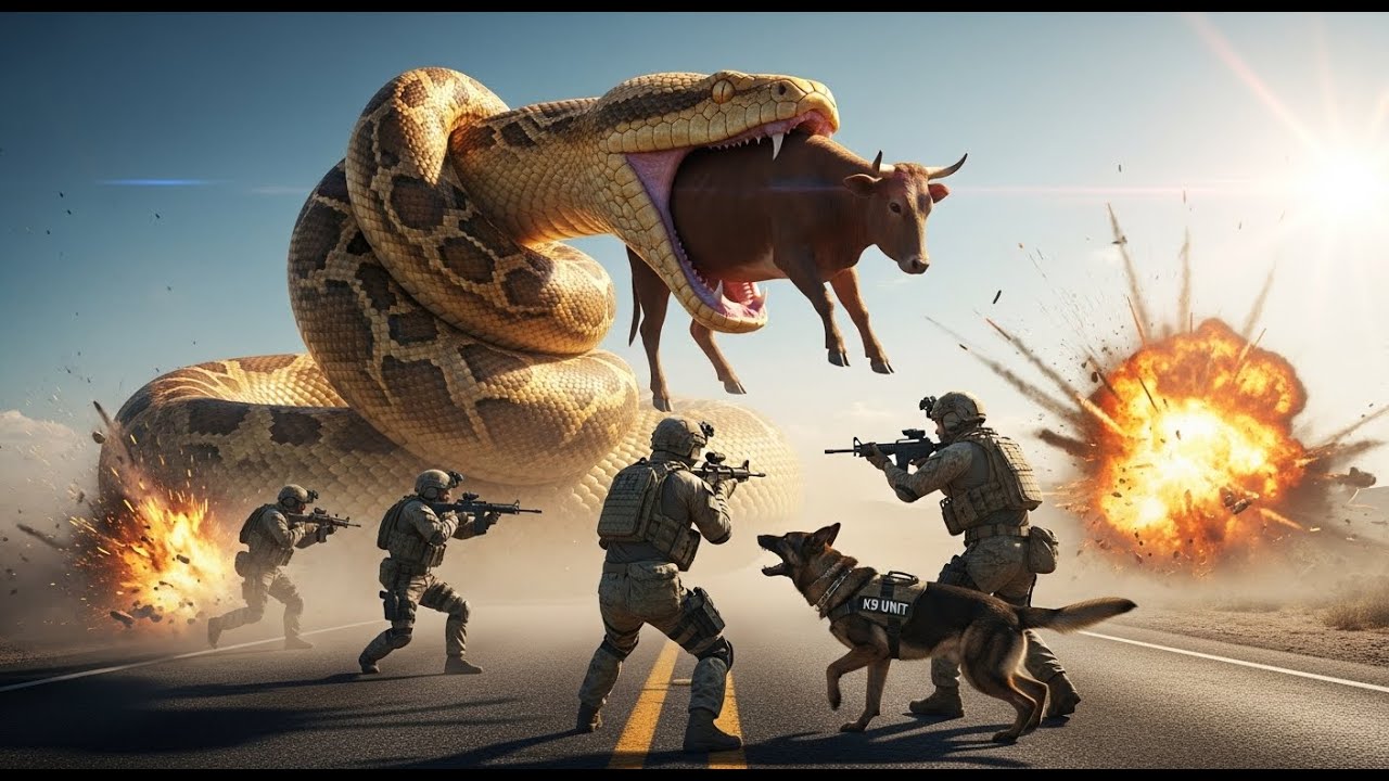 K9 HERO vs MONSTER PYTHON &ndash; Real Life Battle on Highway!