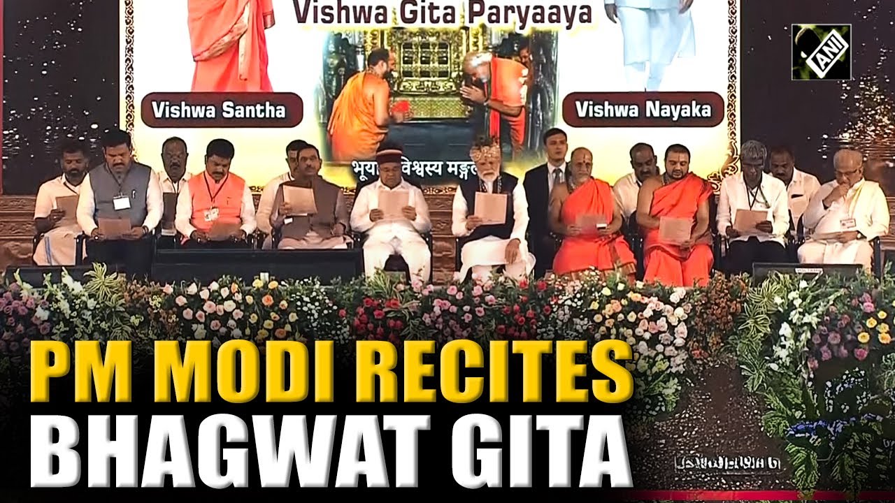 PM Modi recites Bhagwat Gita in unison with over 100,000 participants at Udupi event
