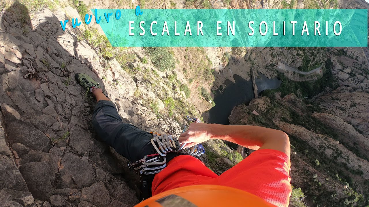 Escalada en solitario , via Xin Xan en Escales