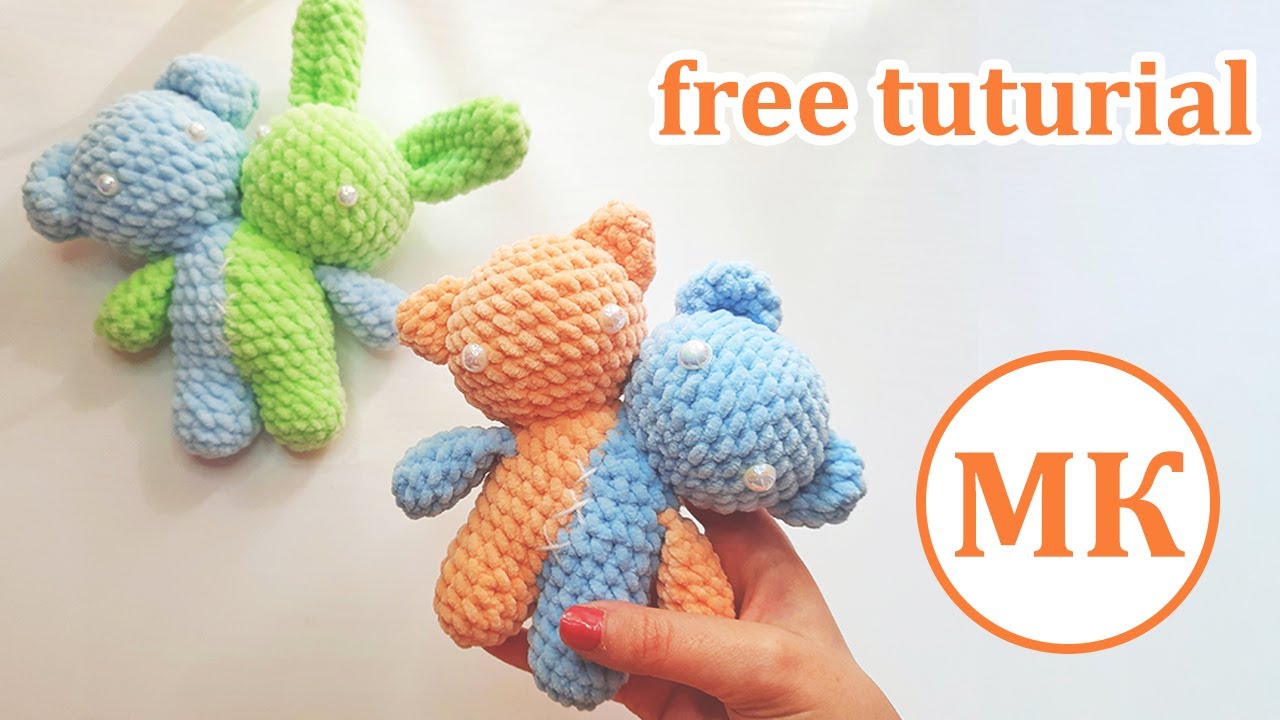Двухголовый монстрик 🌸 Игрушка из Пинтереста 🌸 Мастер-класс по вязанию амигуруми