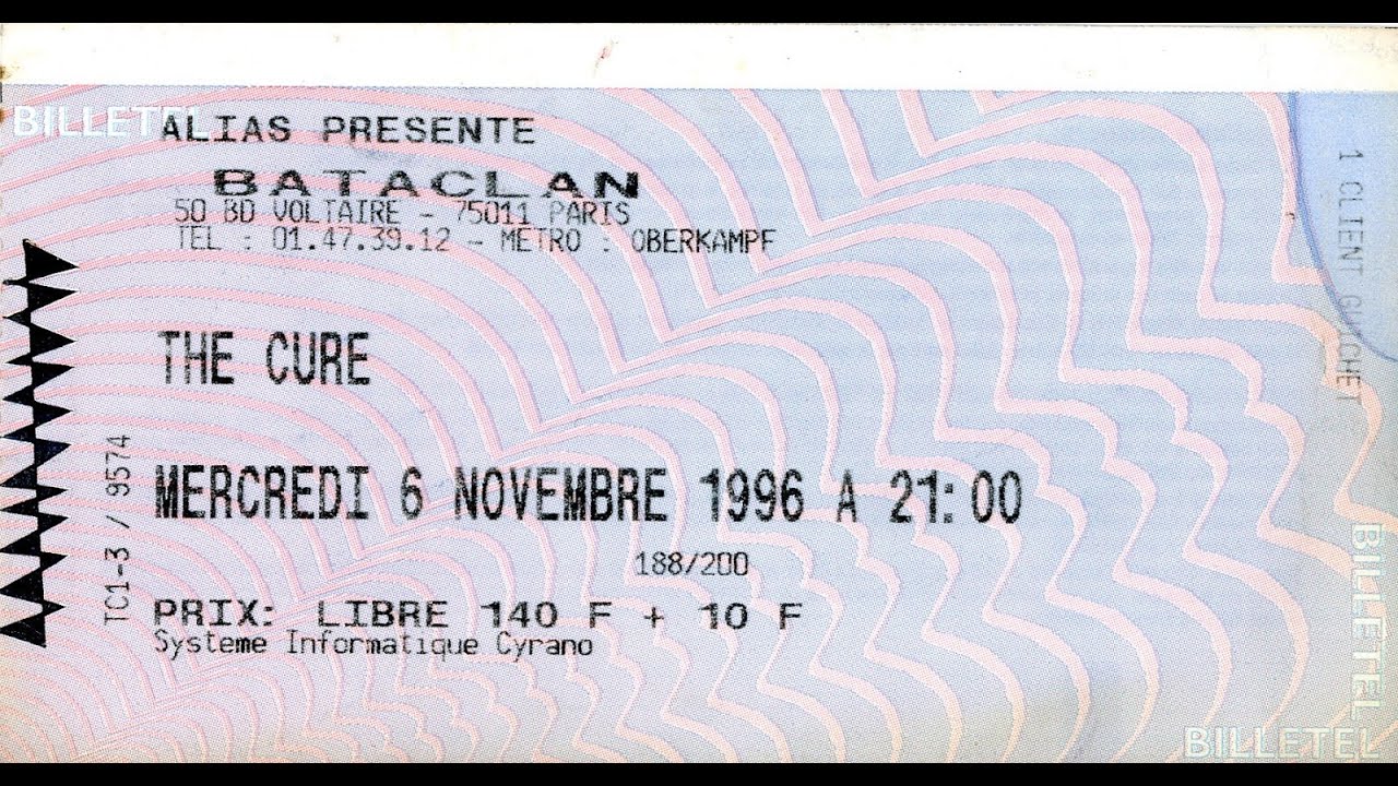 The  Cure  Paris, le bataclan 6 novembre 1996 video amateur