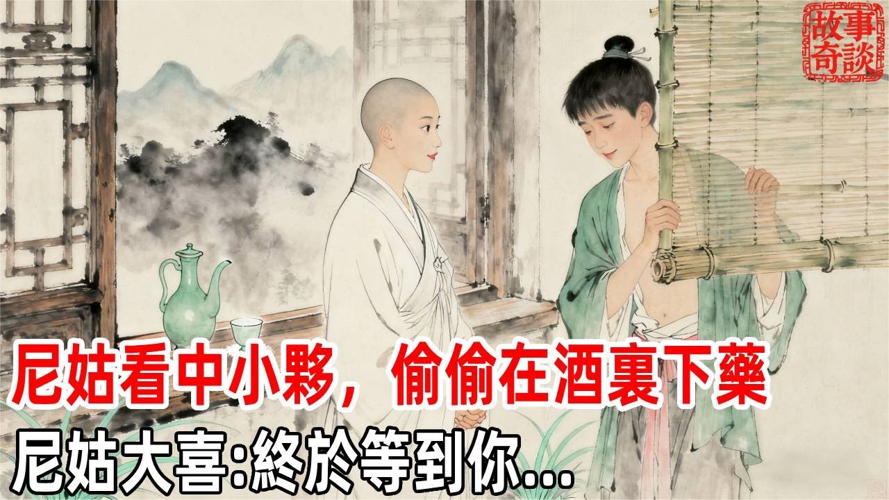 尼姑看中小夥，偷偷在酒裏下藥，尼姑大喜:終於等到你...「故事奇談」