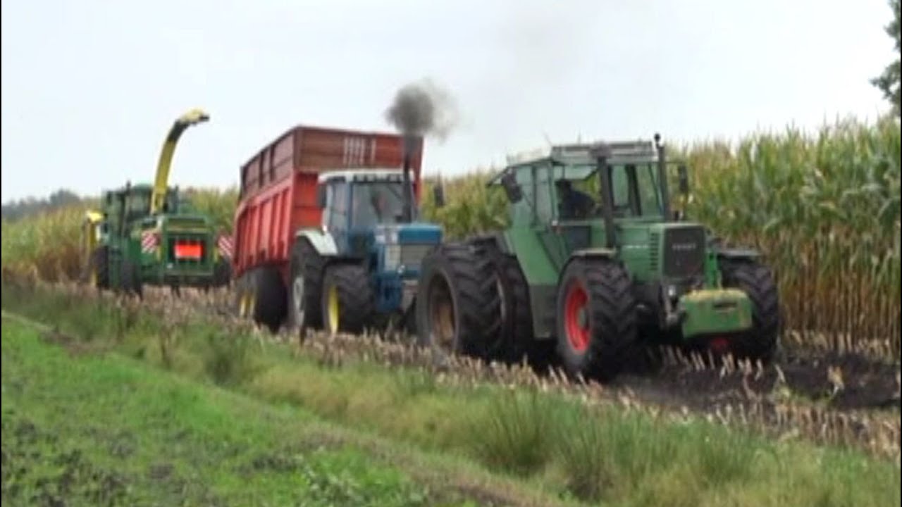Maïs 2014 | Modderen | Fendt 612 | Ford TW25 | Fendt 611 | John Deere 6950 | Wet harvest