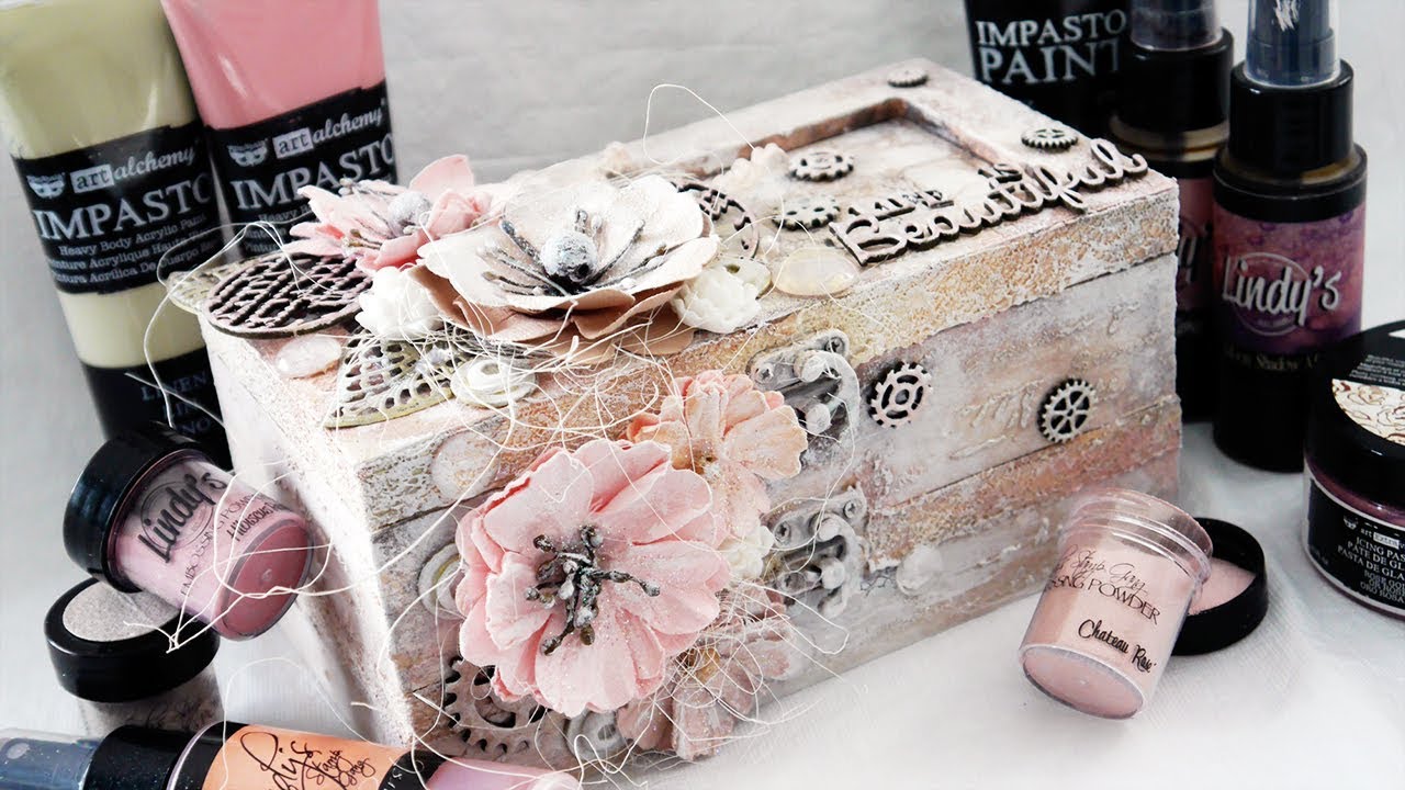 Altered Mixed Media Jewelry Box for the Dusty Attic