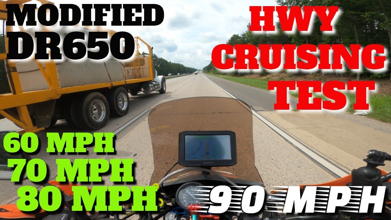 Modified DR650 HWY Speed cruising test 60, 70, 80, 90 MPH #DR650 #suzuki #highway