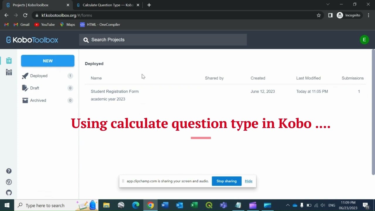 How To Use Calculations Question Type in KoboToolbox