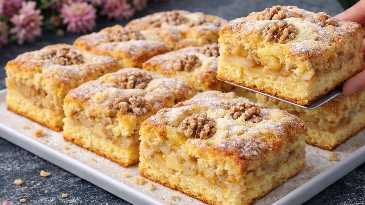 Самый вкусный немецкий яблочный пирог от бабушки — он просто тает во рту! Быстрый и простой рецепт.