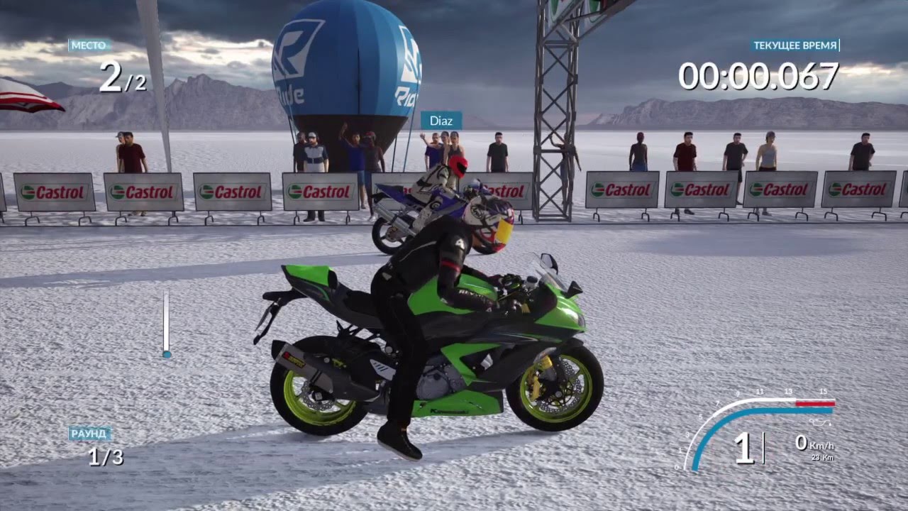 RIDE Videogame Kawasaki ninja zx 6r 636 Dragrace full from 11 min