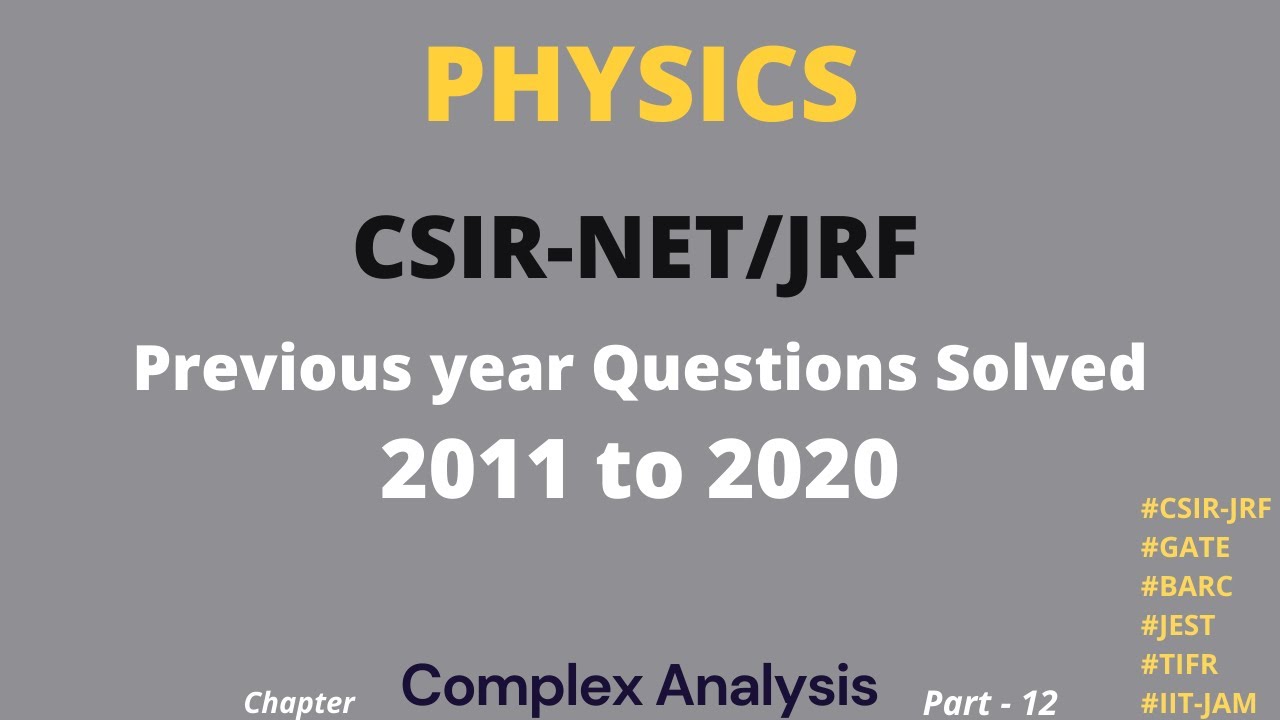 csir net previous year solved question physical sciences | complex analysis