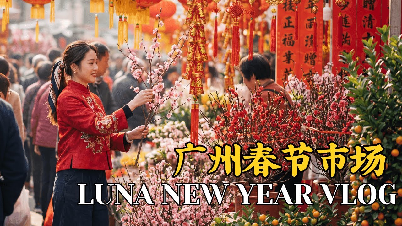 Chinese New Year Market in Guangzhou 2026 🧧🍊 | Guangzhou Lunar New Year Vlog with Festive Music
