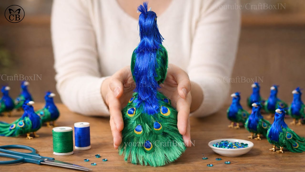 How To Make A Peacock 🦚With Satin Ribbon In 10 Mints😍 | Easy Handmade Home Decor👌
