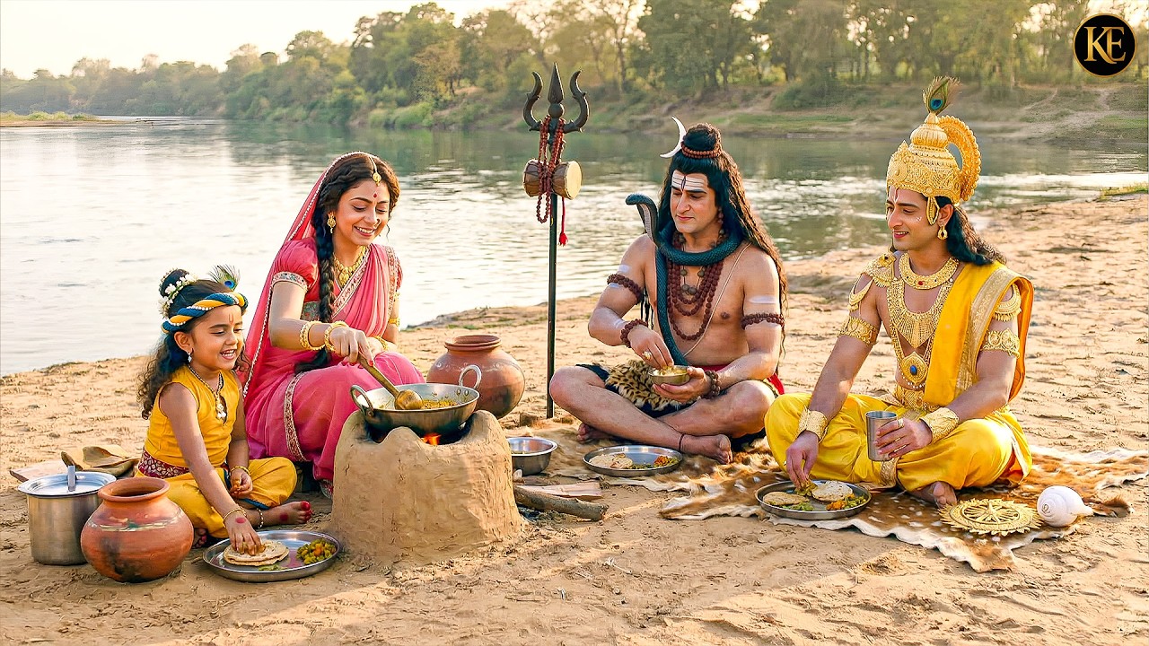 यशोदा मैया ने बाल कान्हा, महादेव और नारायण भगवान के लिए बनाया स्वादिष्ट भोजन || Krishan leela