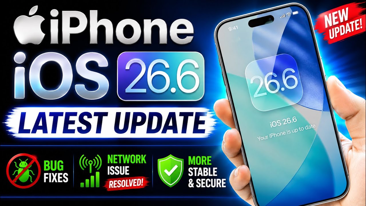Apple iOS 26.6 Latest Update | Bug Fixes And Network Issue resolve!| battery drain solved!