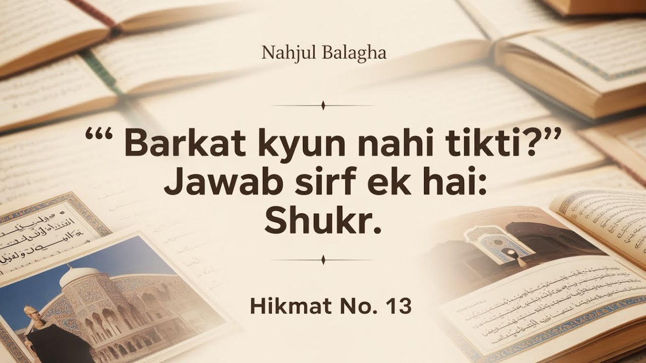 Hikmat 13 | Barkat Kyun Nahi Tikti? Nehjul Balagha 