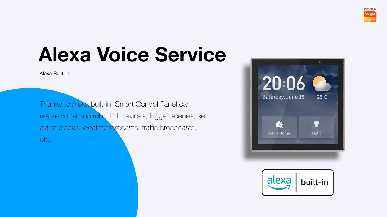 Умная панель управления Tuya со встроенным голосовым управлением Alexa