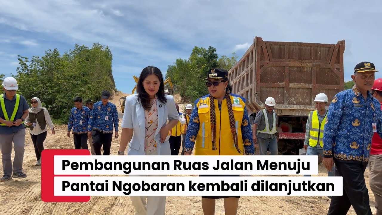 Pembangunan Ruas Jalan Menuju Pantai Ngobaran kembali dilanjutkan