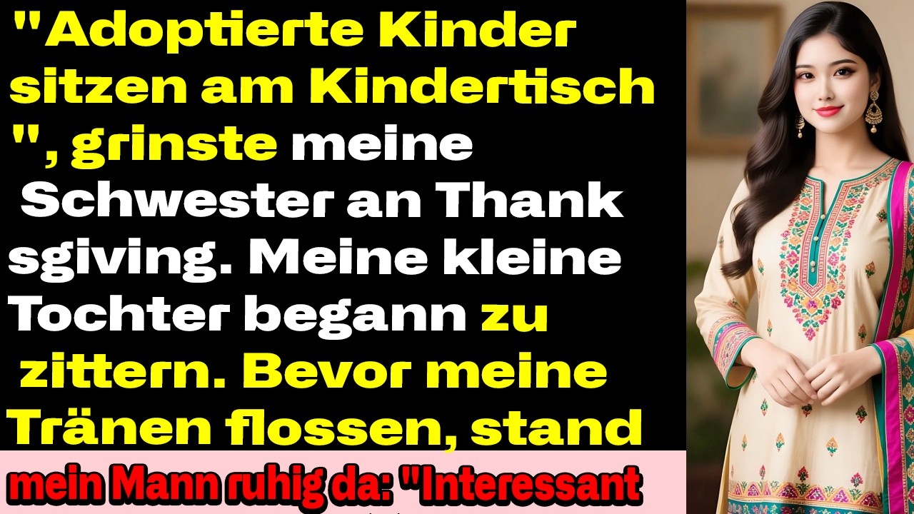 Meine Schwester spottete: „Adoptivkinder sitzen am Kindertisch“ – meine Tochter begann zu zittern