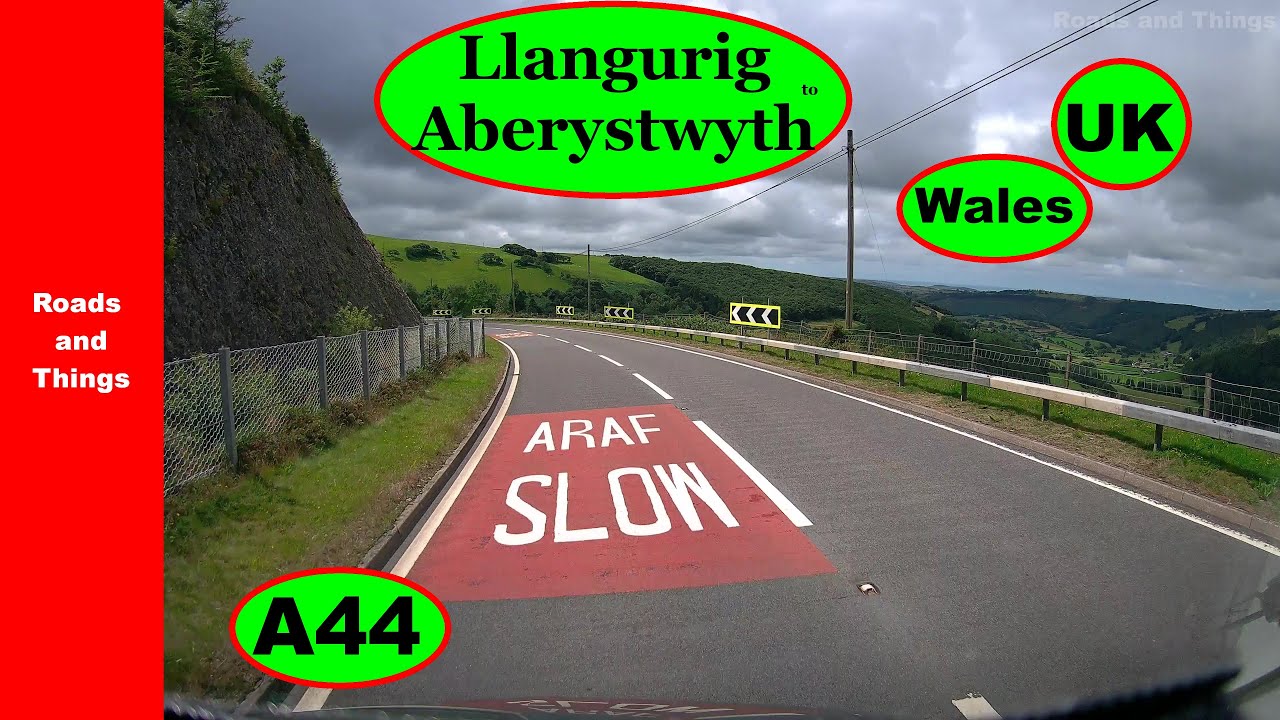 Driving UK's Roads:....A44 Llangurig to Aberystwyth..... WALES. Powys, Ceredigion.