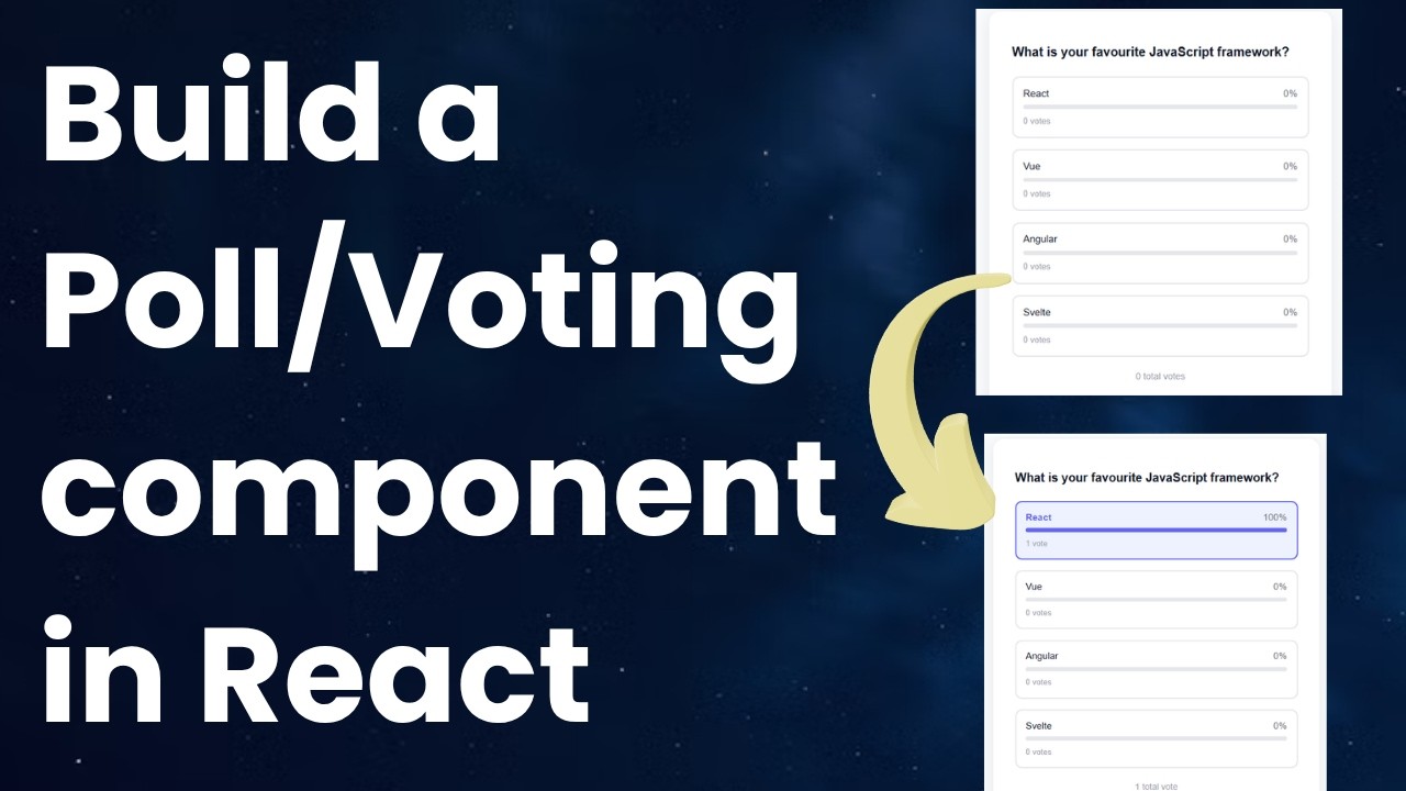 Создание компонента опроса/голосования на React (задача с технического собеседования)📊 #опрос #го...