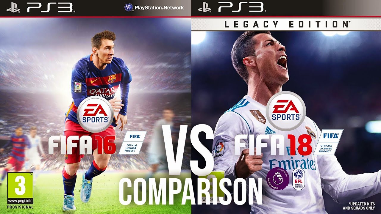 FIFA 16 против FIFA 18 PS3