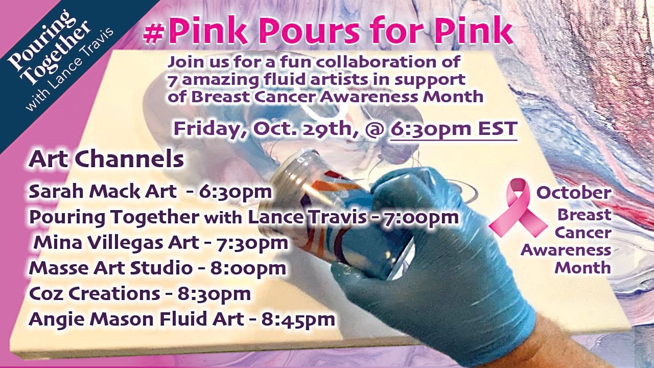 #10 #PinkPoursforPink, artist collaboration for Breast Cancer Awareness, dirty flip cup pearl cell