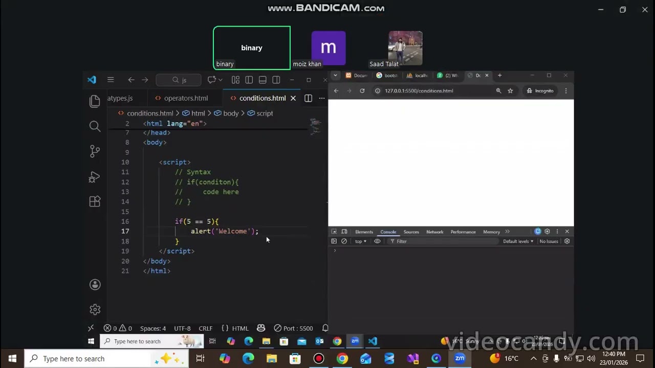 3 Lecture Java Script Operators and Condition