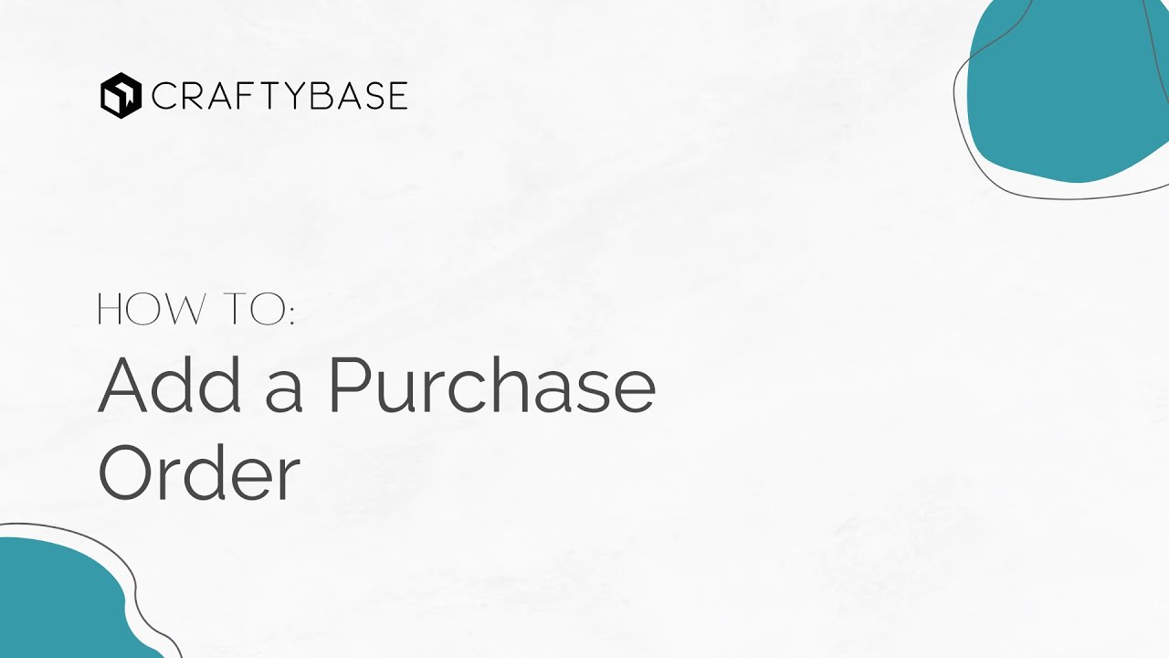 How to enter a Purchase in Craftybase