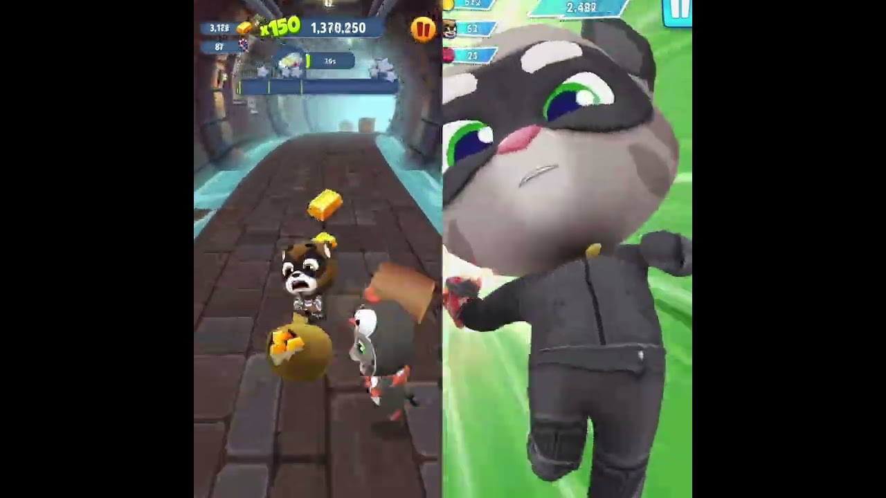 Tom Hero Dash VS Tom Gold Run- All Toms Skin (Polar Bear Tom Forward Run VS CatNoirTom Reverse Run)