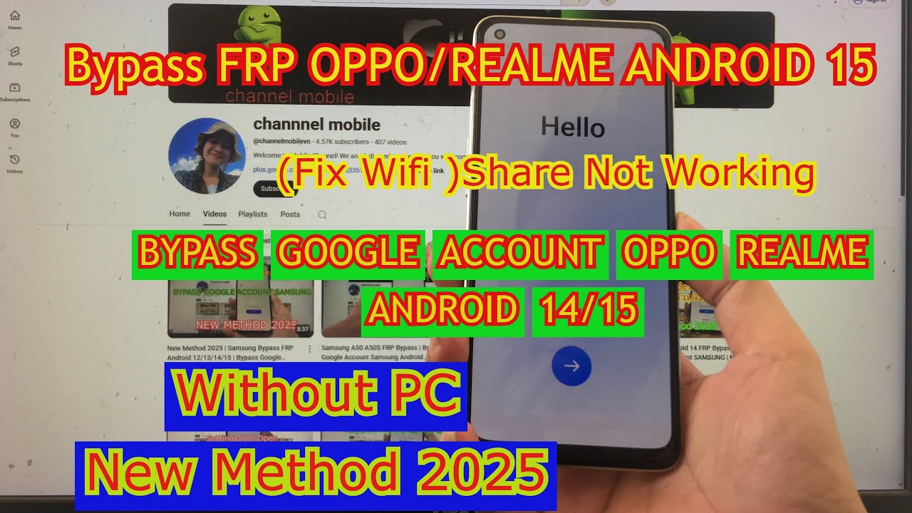 OPPO / Realme Android 15 Google Account Unlock FRP Bypass -  100% Working Method (2025)