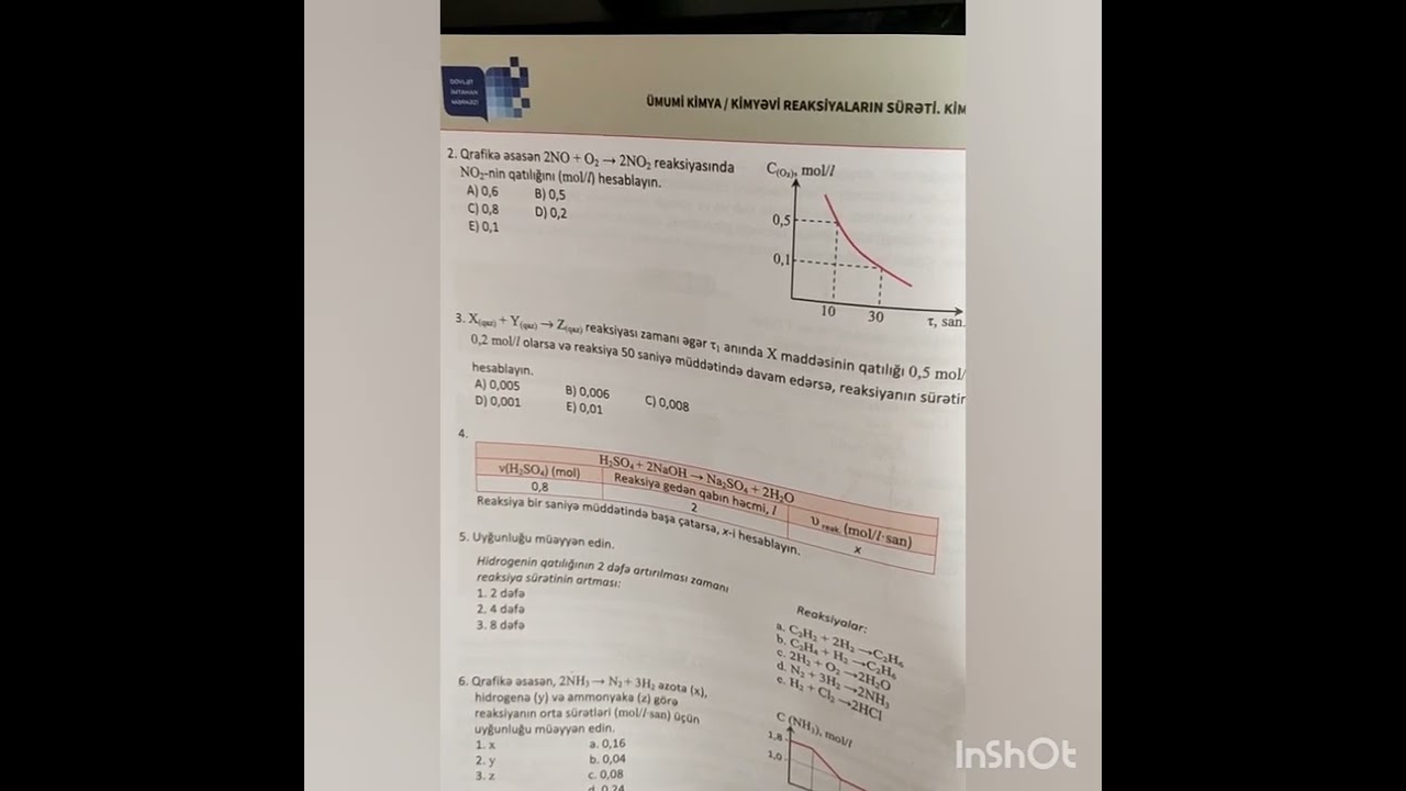 Yeni Kimya test toplusu / səh 121 / 1.7.1. ; 1.7.2. ; 1.7.3. ; 1.7.4. ; 1.7 / testlərin asan izahı