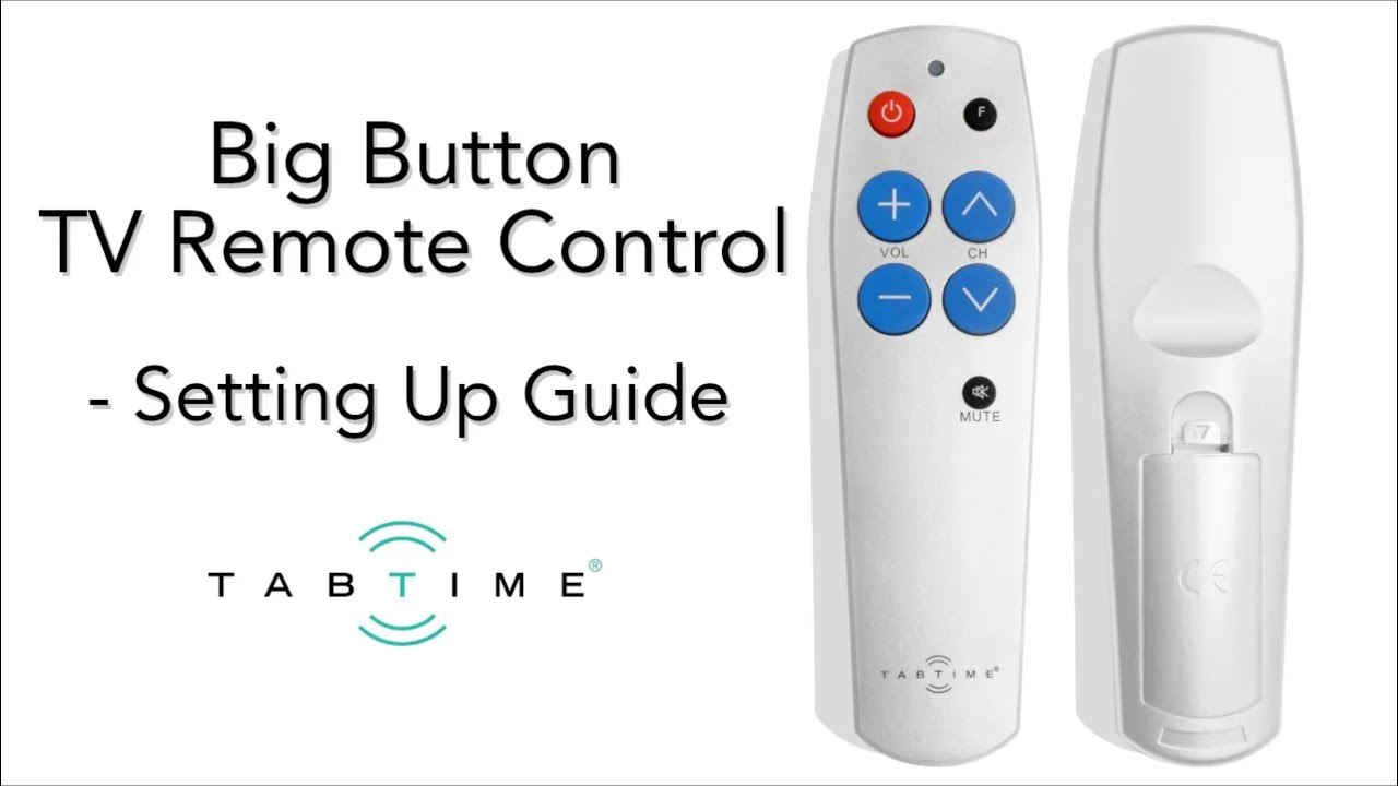 TabTime Big Button TV Remote Control - Setting up Video