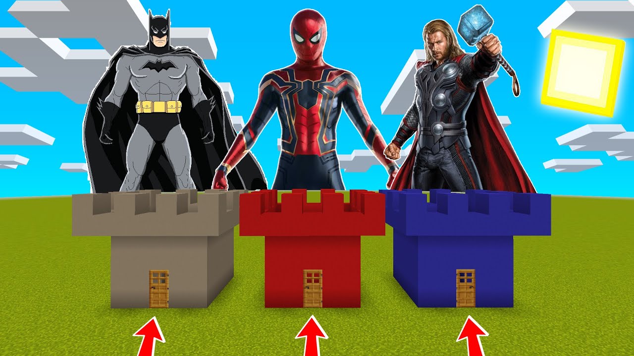 فلم ماين كرافت : دعبول و عليشكو لاتختار القلعة الخطا ( باتمان ضد ثور البطل ضد سبايدرمان ) !!؟ 🔥😱